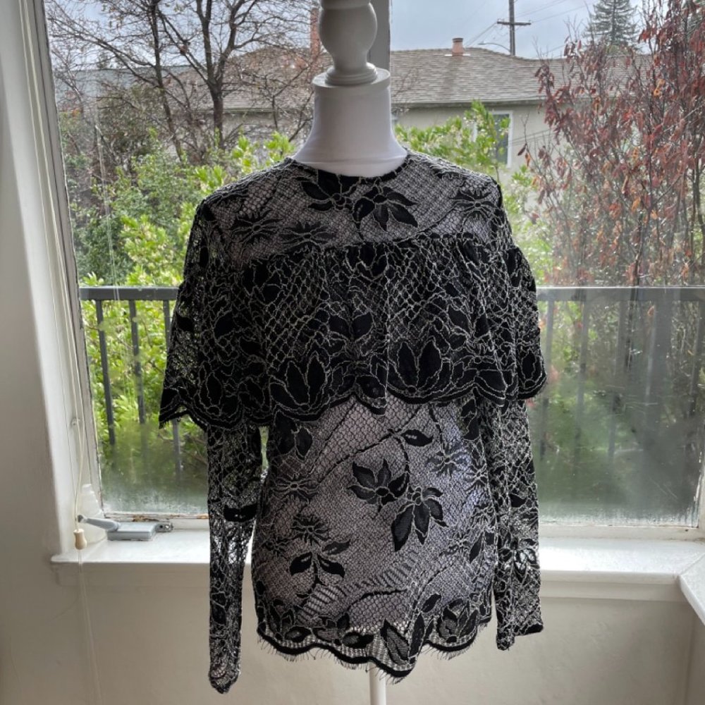 Zara Laced Layered Blouse Small/S